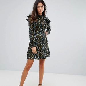 Tall High Neck Floral Printed Dress